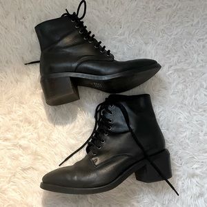 Free People black leather bootie